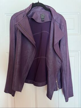 Clara Sun Woo Liquid Leather Eggplant Jacket